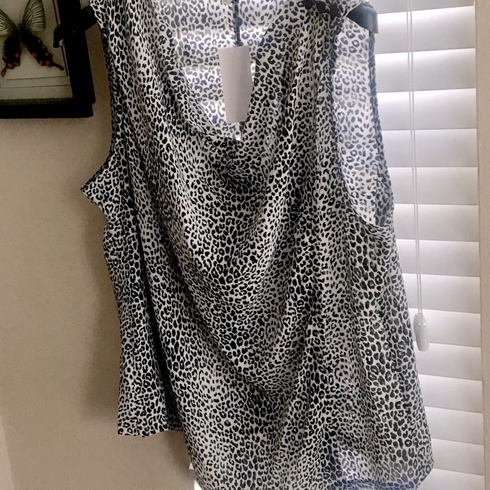 NWT Animal Print Sheer Blouse